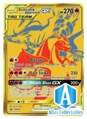 Reshiram & Charizard GX Gold Black Star Promo SM247